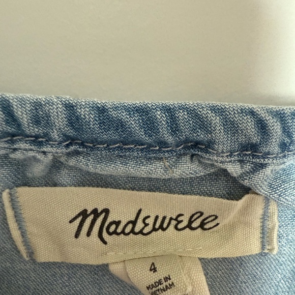 Madewell Blue Ruched Mini Dress - Picture 4 of 4